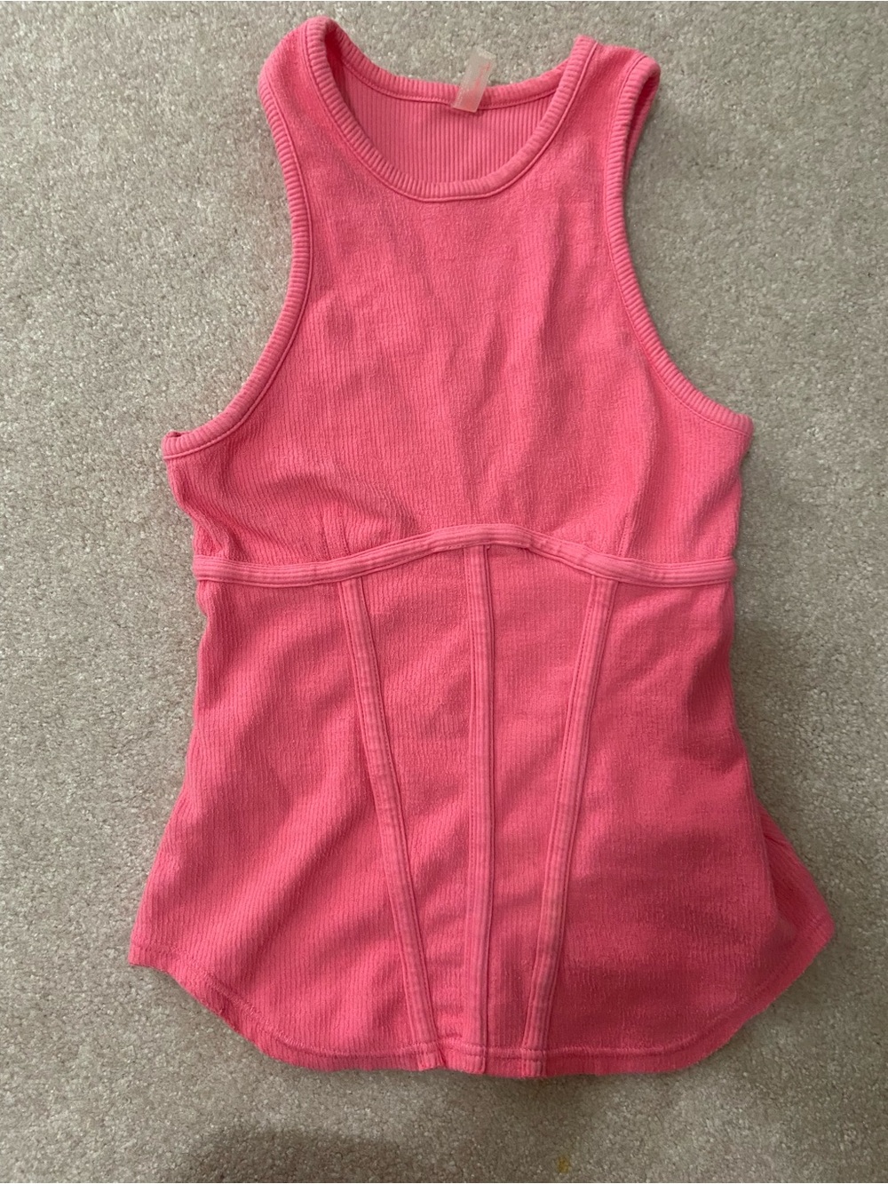 FP Movement by Free People Girls Coral Pink Ribbed Tank One-Piece